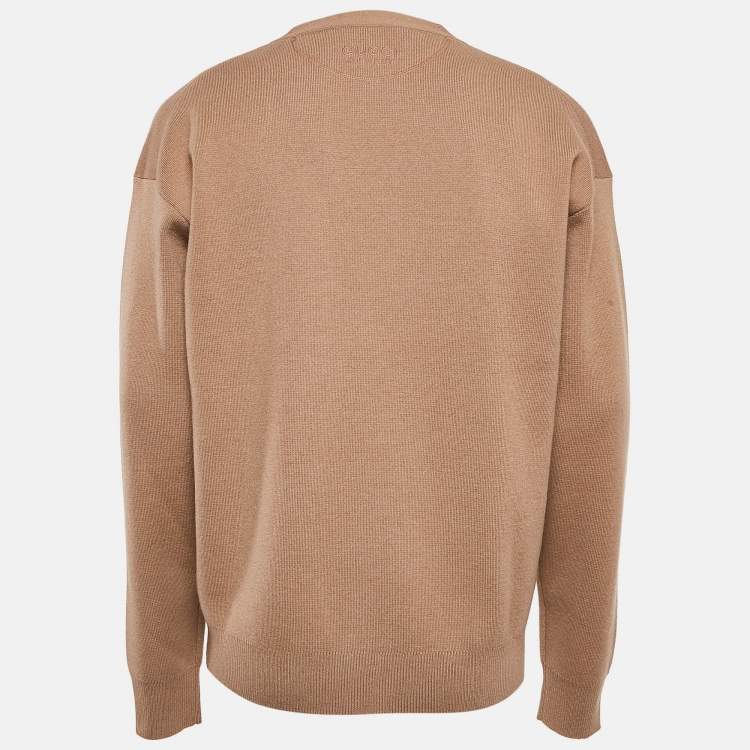 Pre Owned Gucci Beige Cashmere Knit Button Front Cardigan S