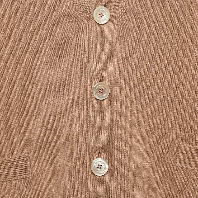 Pre Owned Gucci Beige Cashmere Knit Button Front Cardigan S