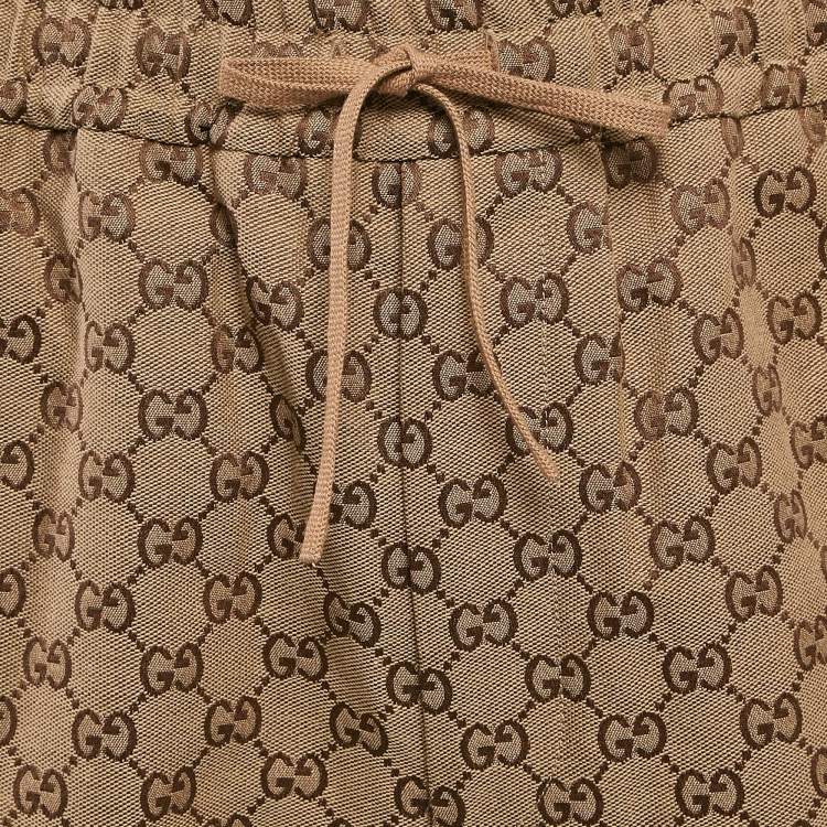 مملوكة مسبقًا Gucci Brown GG Canvas Track Pants L
