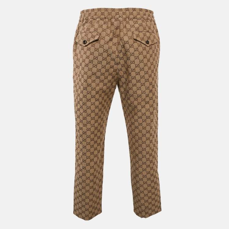 مملوكة مسبقًا Gucci Brown GG Canvas Track Pants L