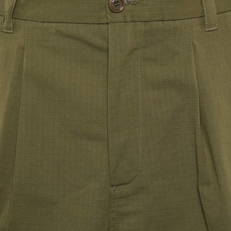 مملوكة مسبقًا Gucci Green Cotton GG Canvas Panelled Cargo Shorts L