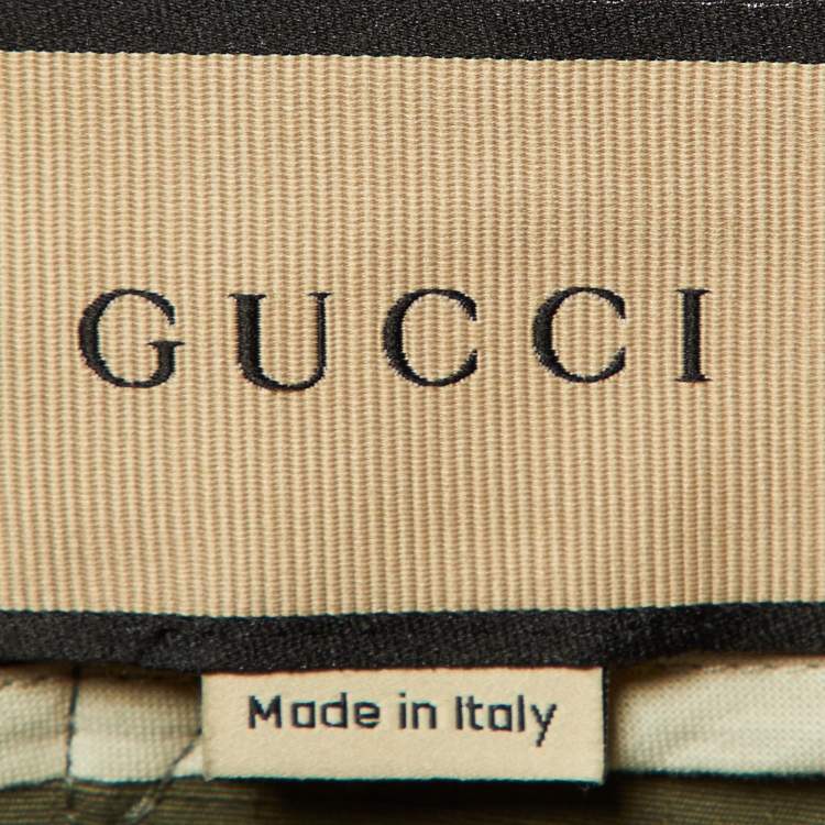 مملوكة مسبقًا Gucci Green Cotton GG Canvas Panelled Cargo Shorts L