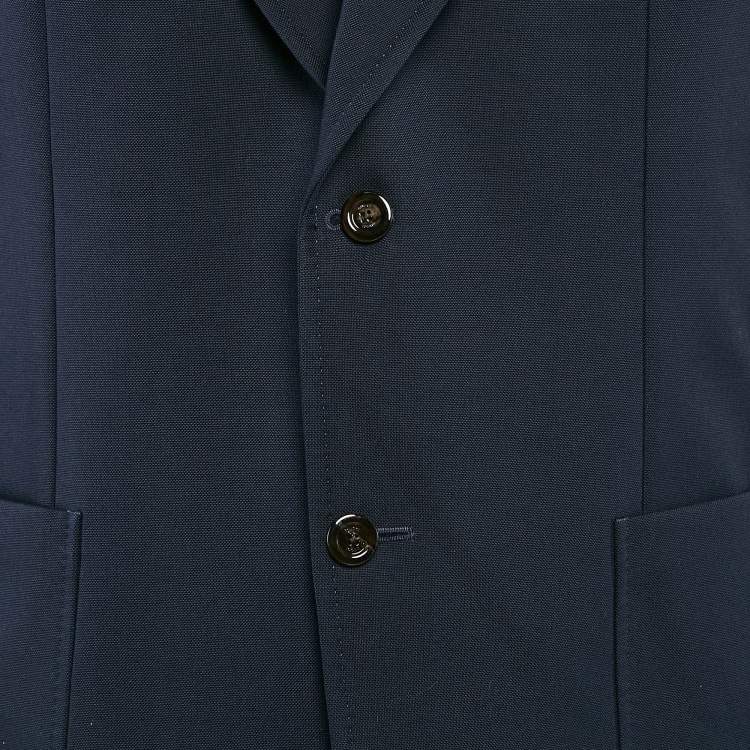 Pre Owned Gucci Navy Blue Cotton Single Breasted Caspian Tailored Blazer XXL