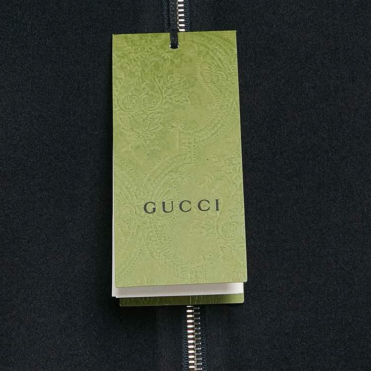 Pre Owned Gucci Navy Blue Wool Zip-Up Jacket M