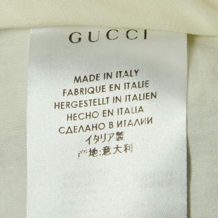 Pre Owned Gucci Beige Textured Cotton Regular Fit Trousers L