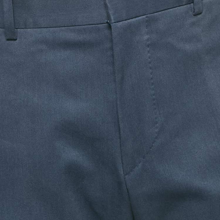 Gucci Blue Gabardine Regular Fit Trousers L