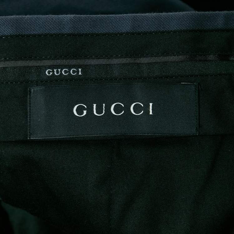 Gucci Blue Gabardine Regular Fit Trousers L