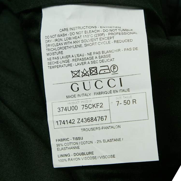 Gucci Blue Gabardine Regular Fit Trousers L
