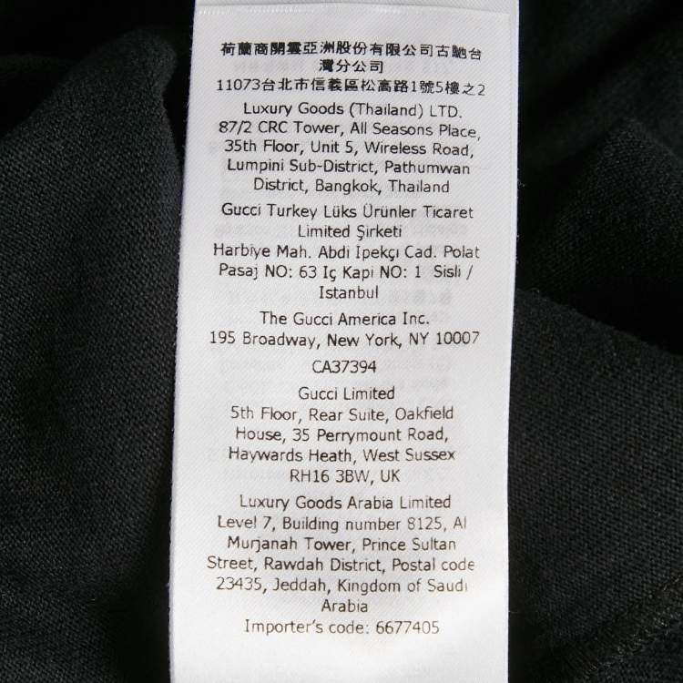 Pre Owned Gucci x Palace Black Logo Print Cotton Crew Neck T-Shirt S