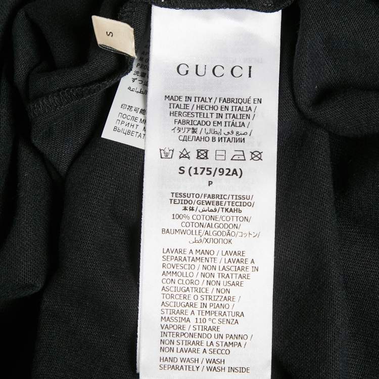 Pre Owned Gucci x Palace Black Logo Print Cotton Crew Neck T-Shirt S