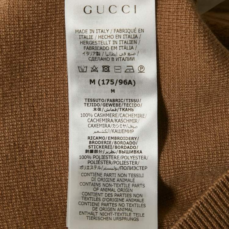 Pre Owned Gucci Camel Brown Cashmere Knit Button Front Cardigan M