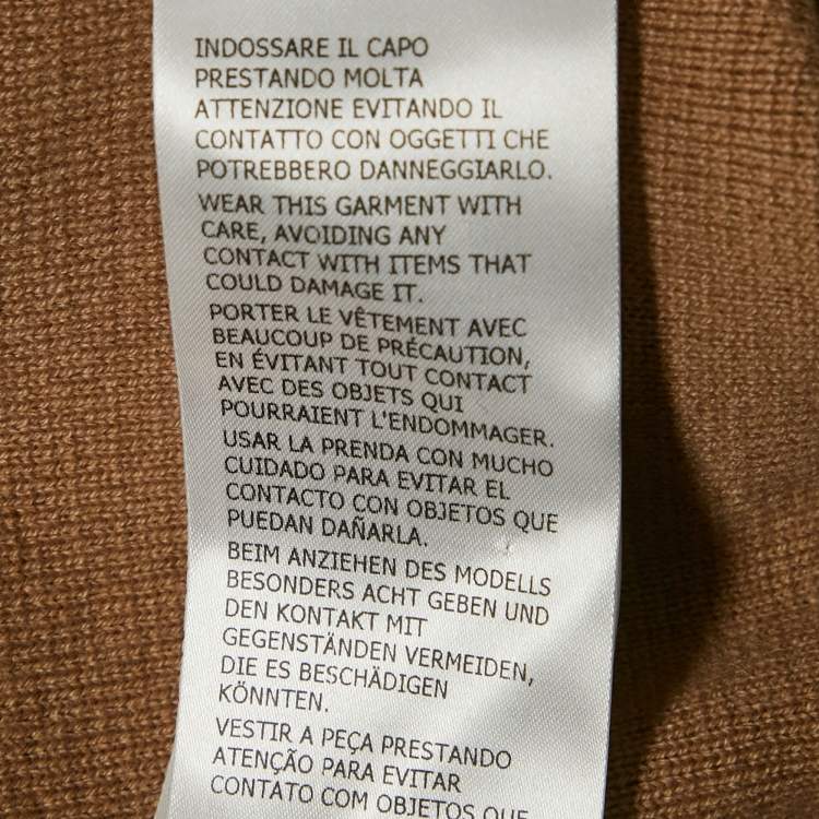 Pre Owned Gucci Camel Brown Cashmere Knit Button Front Cardigan M