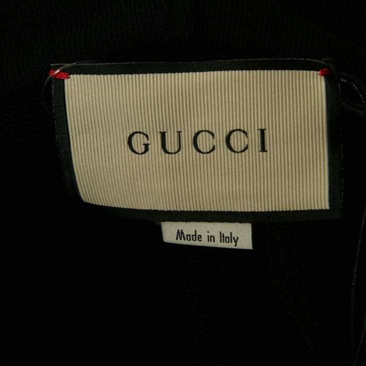 Pre Owned Gucci Black Star Print Cotton Hoodie M