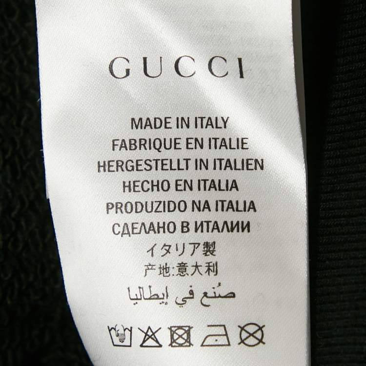 Pre Owned Gucci Black Star Print Cotton Hoodie M