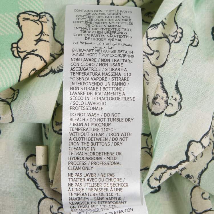 Pre Owned طقم بيجاما غوتشي ها ها ها قطن مطبوع أخضر كبير