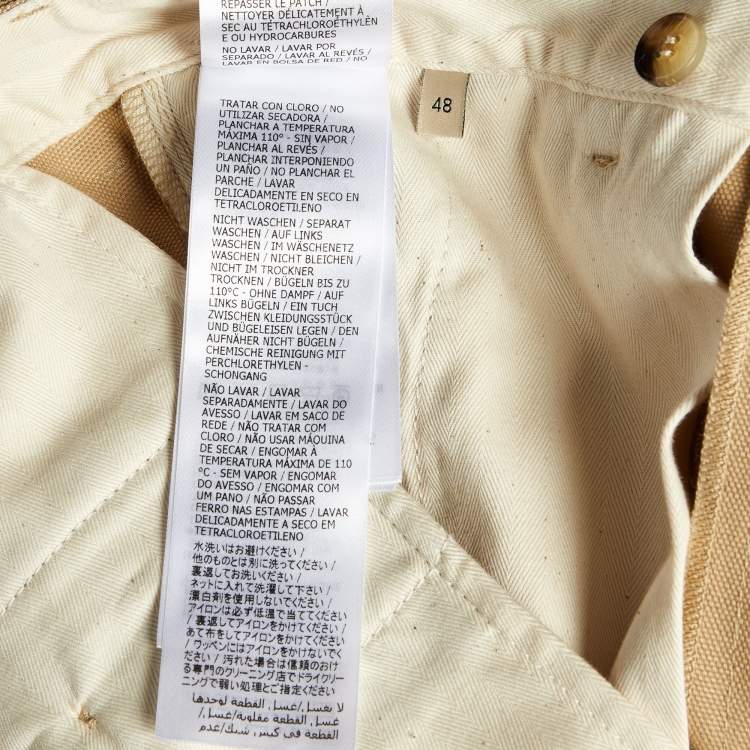 Pre Owned Gucci Khaki Cotton Canvas Embroidered Shorts M/Waist 34"