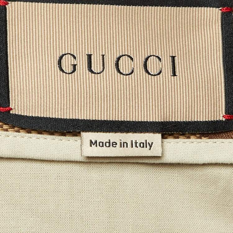 Pre Owned Gucci Brown GG Jacquard Cotton Pleated Shorts M