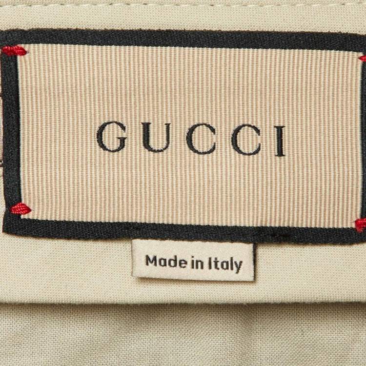 Pre Owned Gucci Grey Wool & Cashmere Cuffed Hem Shorts L