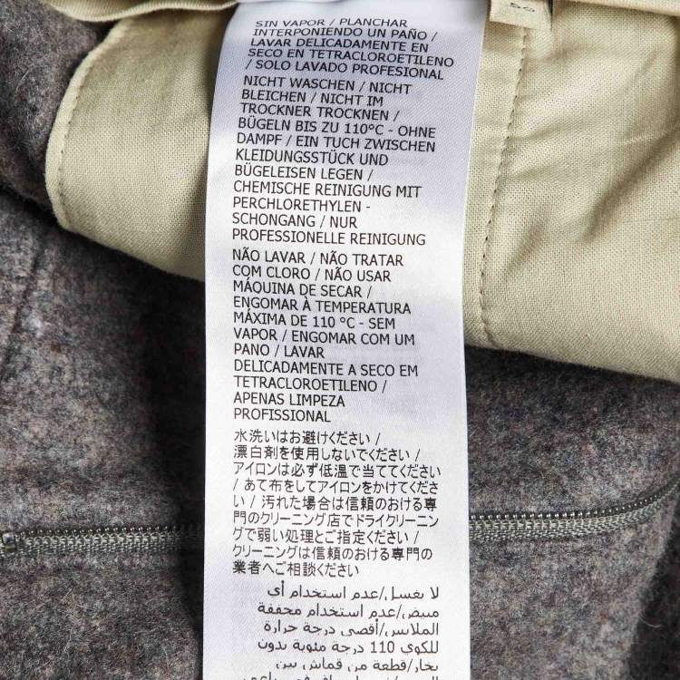 Pre Owned Gucci Grey Wool & Cashmere Cuffed Hem Shorts L