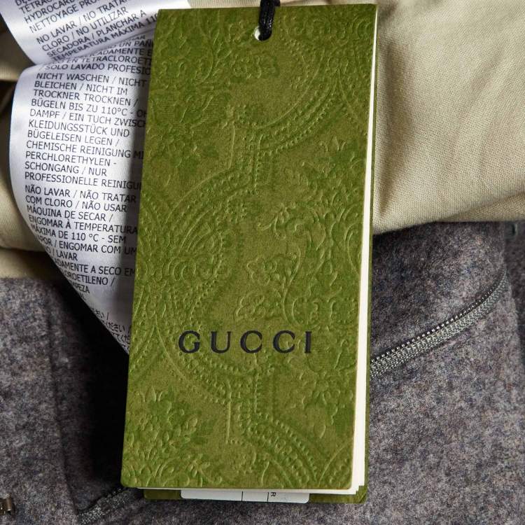 Pre Owned Gucci Grey Wool & Cashmere Cuffed Hem Shorts L