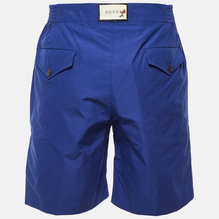 Pre Owned Gucci Blue Cotton Shorts M