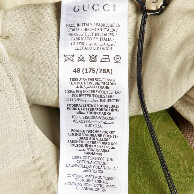 Pre Owned Gucci Beige Gabardine Wide Leg Pants M/Waist 33"