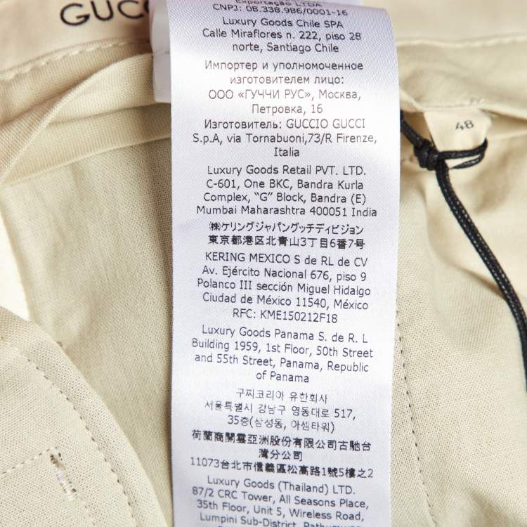 Pre Owned Gucci Beige Gabardine Wide Leg Pants M/Waist 33"