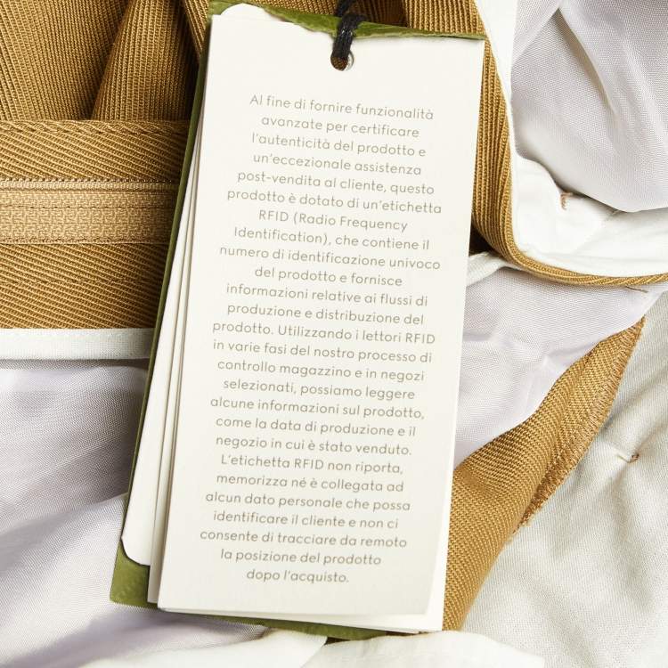 Pre Owned Gucci Khaki Beige Cotton Web Striped Pants M/Waist 32"