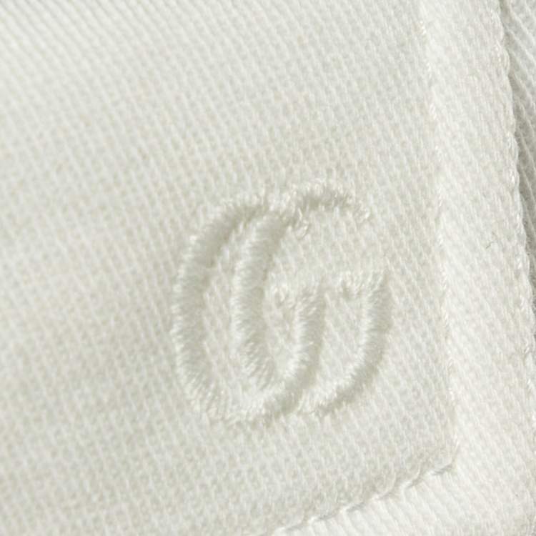 Pre Owned Gucci White Cotton Contrast Trim Shorts M/Waist 32"