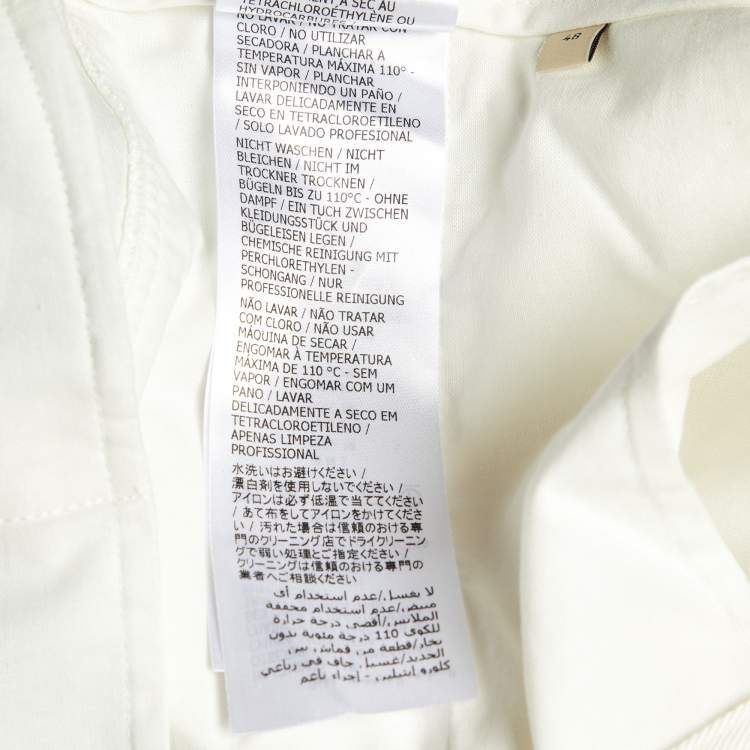 Pre Owned Gucci White Cotton Contrast Trim Shorts M/Waist 32"