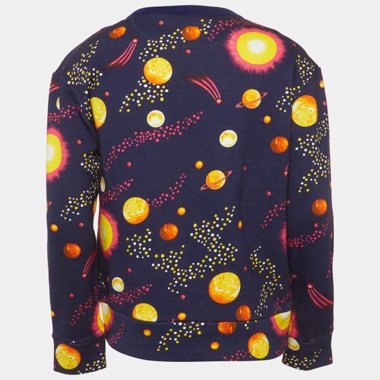 Pre Owned Gucci Blue Space Eagle Print Cotton Sweatshirt M
