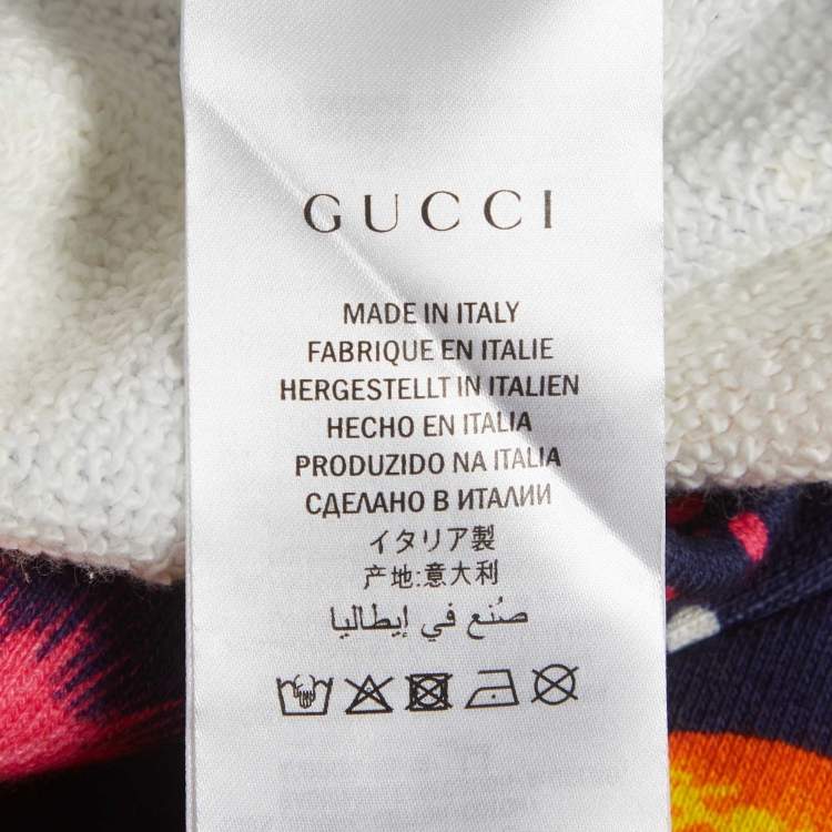 Pre Owned Gucci Blue Space Eagle Print Cotton Sweatshirt M