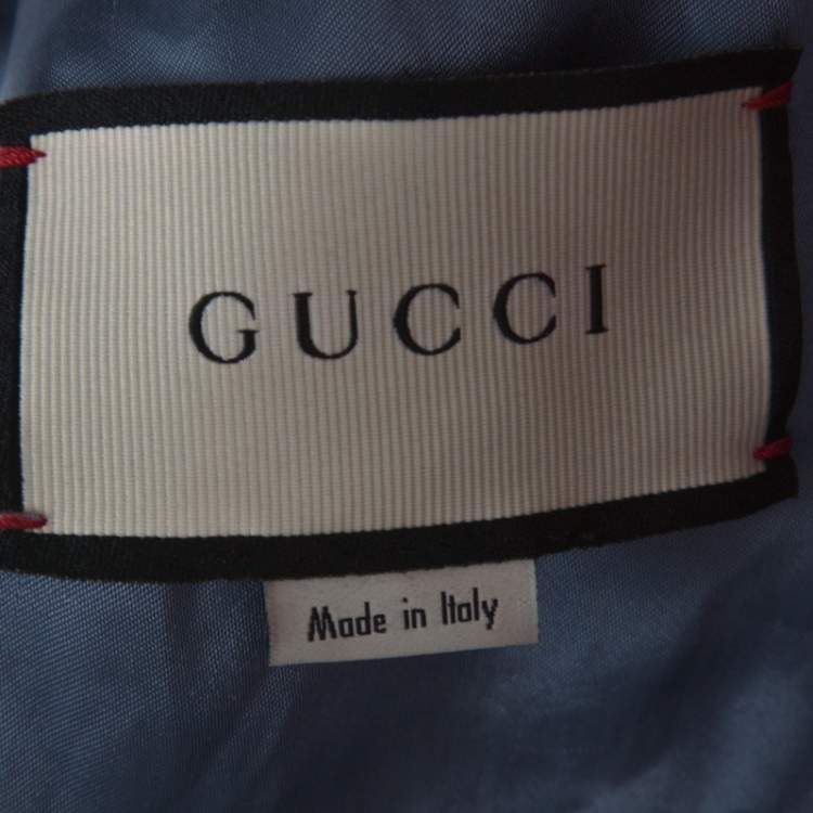 Pre Owned Gucci Black Calf Leather Quilt Detail Zip Front Biker Jacket M