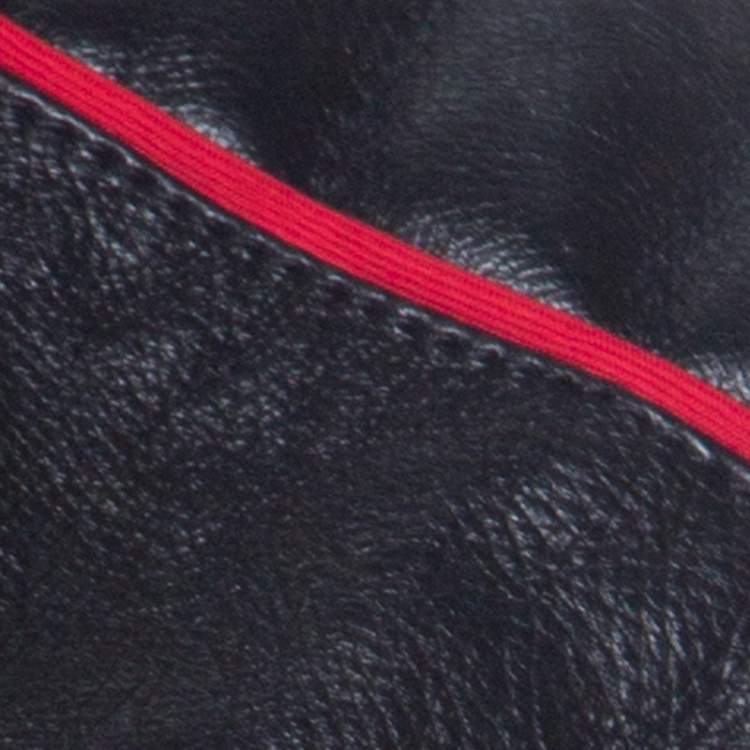 Pre Owned Gucci Black Calf Leather Quilt Detail Zip Front Biker Jacket M