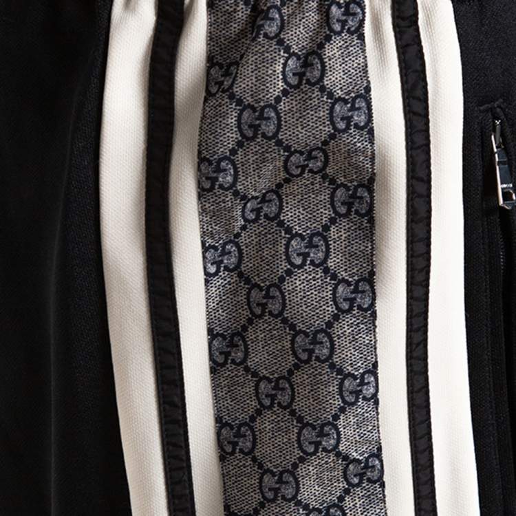 مملوكة مسبقًا Gucci Black Technical Jersey Guccisima Logo Track Pants M
