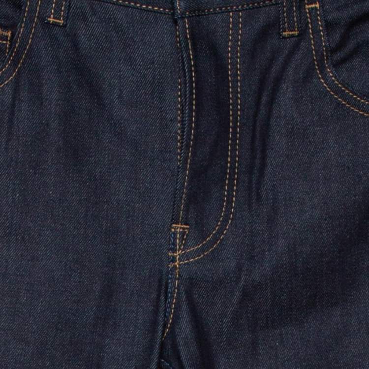 مملوكة مسبقًا Gucci Indigo Denim Web Stripe Cuff Detail Tapered Jeans M