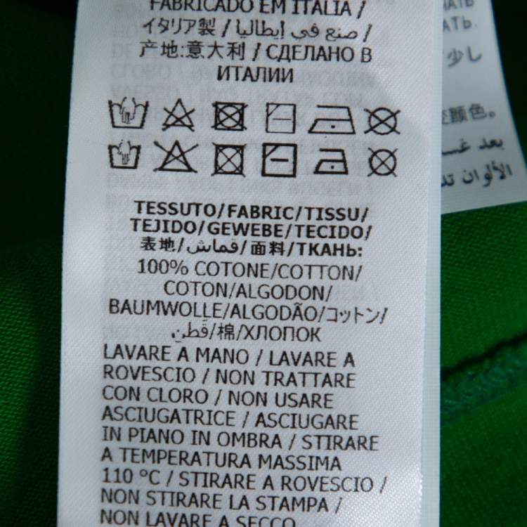 Pre Owned Gucci Green Logo Print Cotton Oversized T-Shirt S