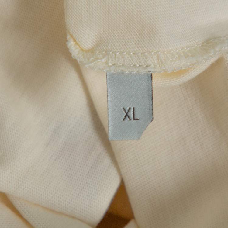 مملوكة مسبقًا Gucci Cream Mouth Print Cotton Crew Neck T-Shirt XL