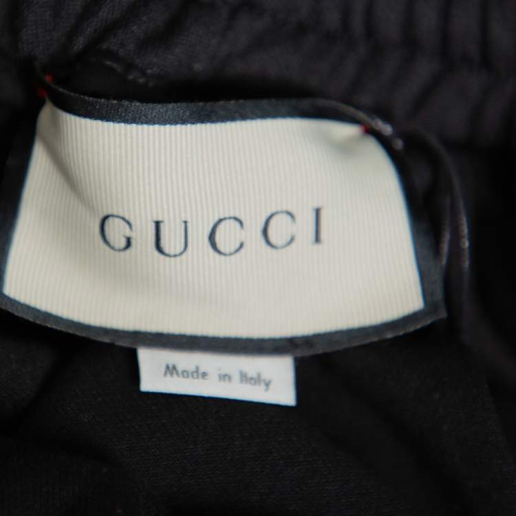 Pre Owned Gucci Black Jersey Side Stripe Detail Technical Flared Pants S