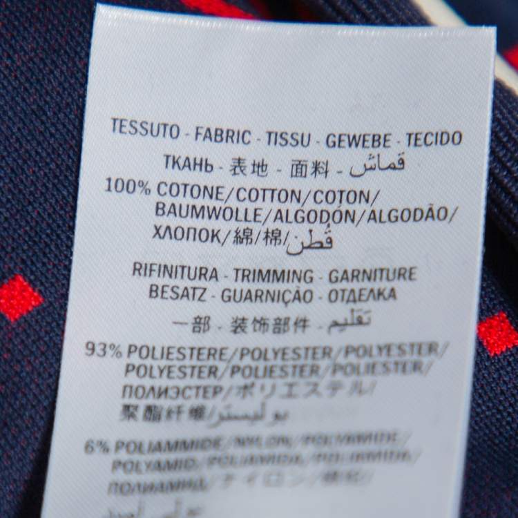 Pre Owned Gucci Navy Blue Logo Jacquard Knit Side Strip Detail Joggers L