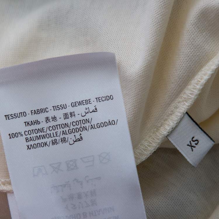 Pre Owned Gucci Cream Tiger Printed Cotton Crewneck T-Shirt XS