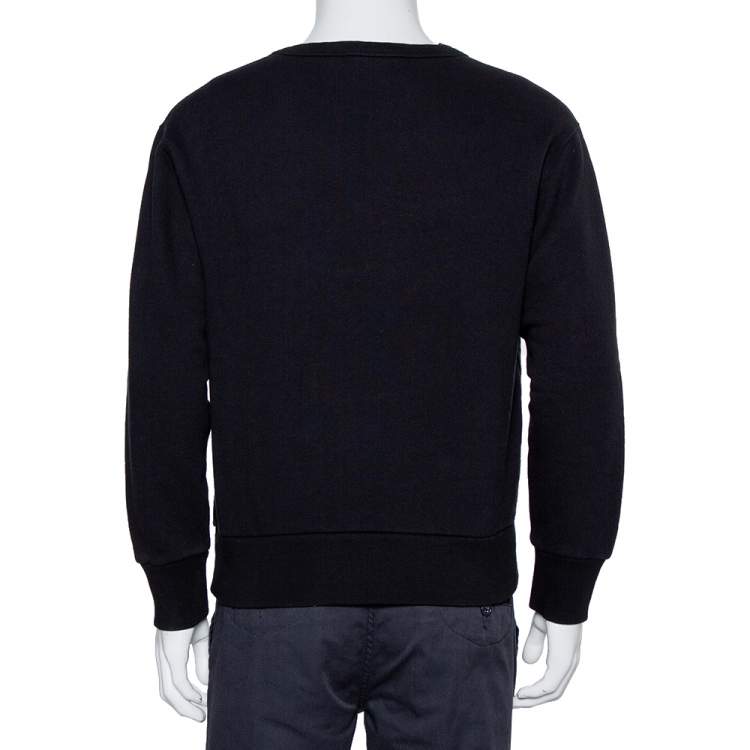 Pre Owned Gucci Black Mouth Printed Cotton Oversized Crewneck Sweatshirt XS