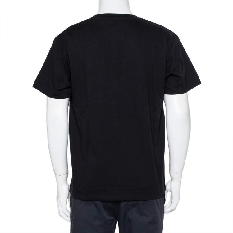 Pre Owned Gucci Black Cotton Strawberry Printed Oversized Crewneck T-Shirt XS