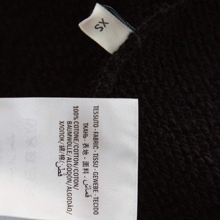 Pre Owned Gucci Black Logo Print Cotton Hooded Sweatshirt XS