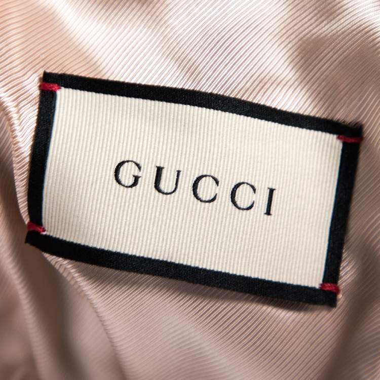 Pre Owned Gucci Burgundy Logo Monogram Cotton Canvas Jacket S