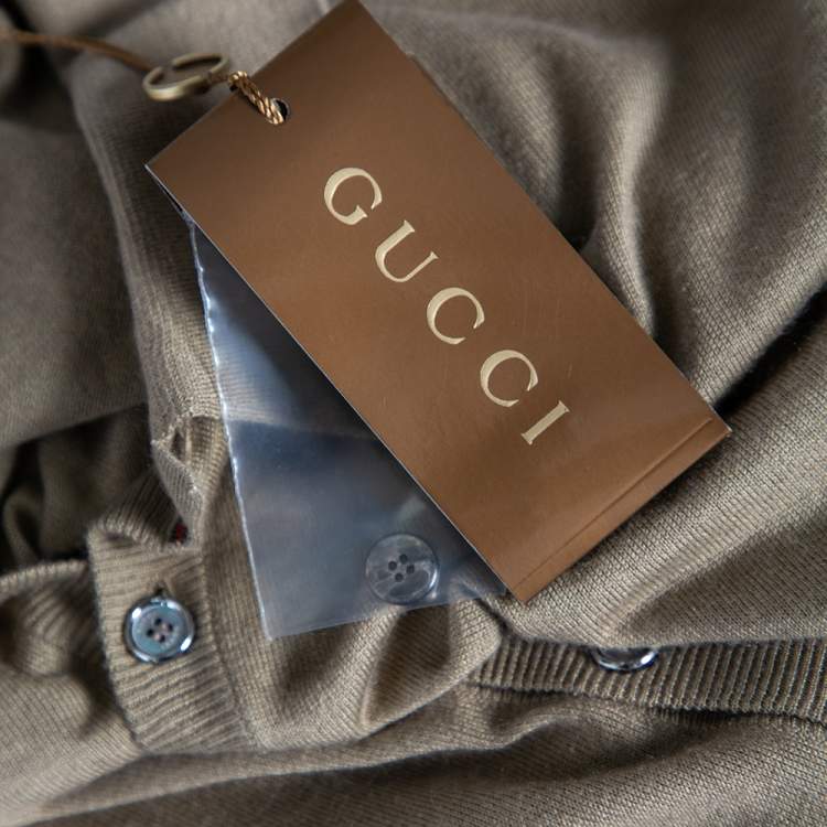 Pre Owned Gucci Dark Beige Cashmere Short Sleeve T-Shirt M