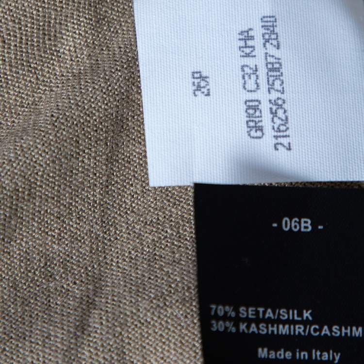 Pre Owned Gucci Dark Beige Cashmere Short Sleeve T-Shirt M