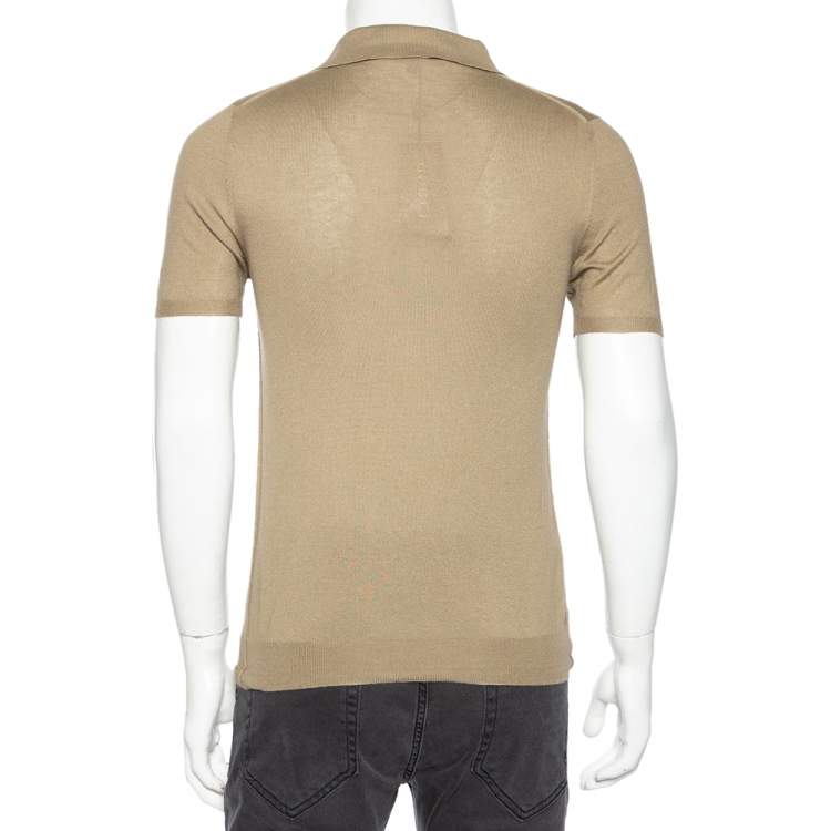 Pre Owned Gucci Dark Beige Cashmere Short Sleeve T-Shirt M