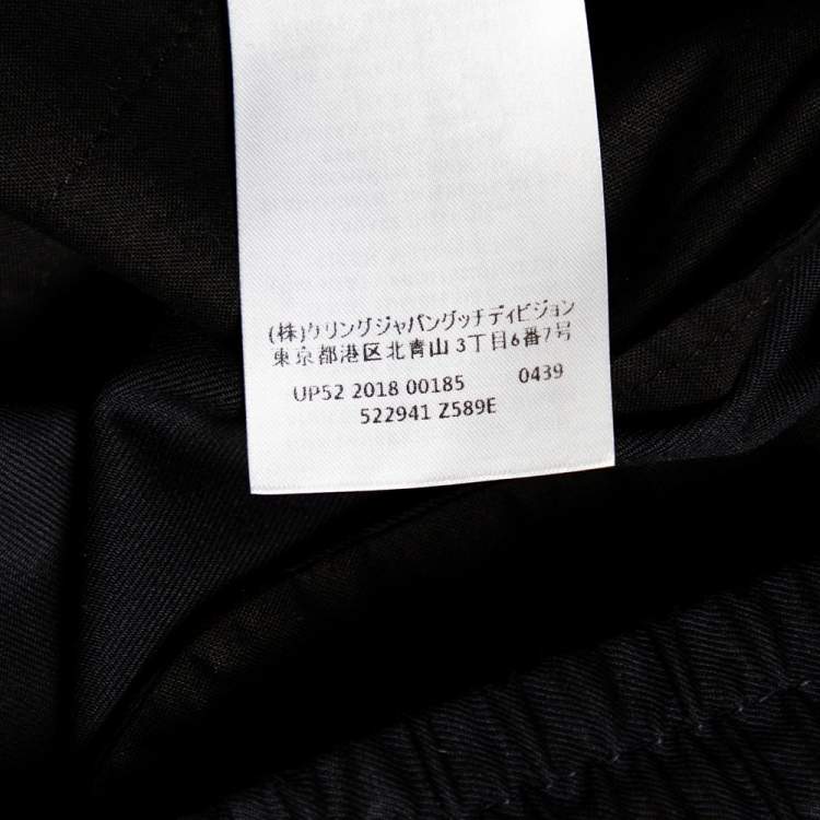 Pre Owned Gucci Navy Blue Wool Contrast Trim & Bees Detailed Gabardine Pants M