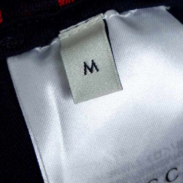 Pre Owned Gucci Blue GG Supreme Jacquard Jersey Web Stripe Trimmed Joggers M